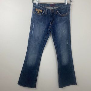 Plastic, Distressed jeans.